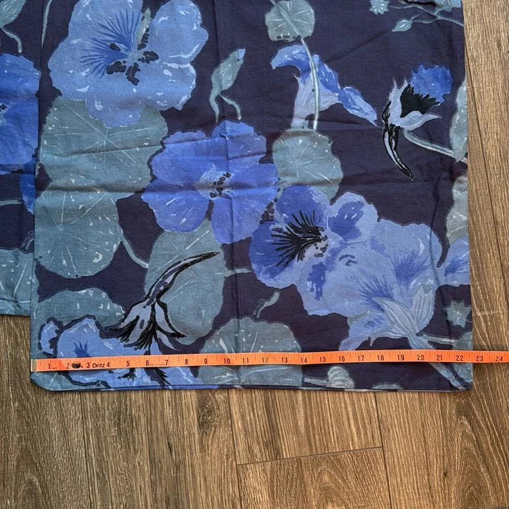 Crate&Barrel Blue and Gray Floral Cushion Covers